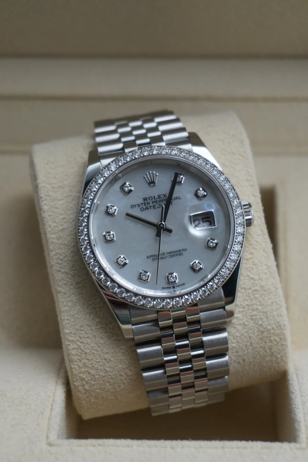 Rolex Datejust 36 MOP Diamond Dial & Factory Diamond Set Bezel