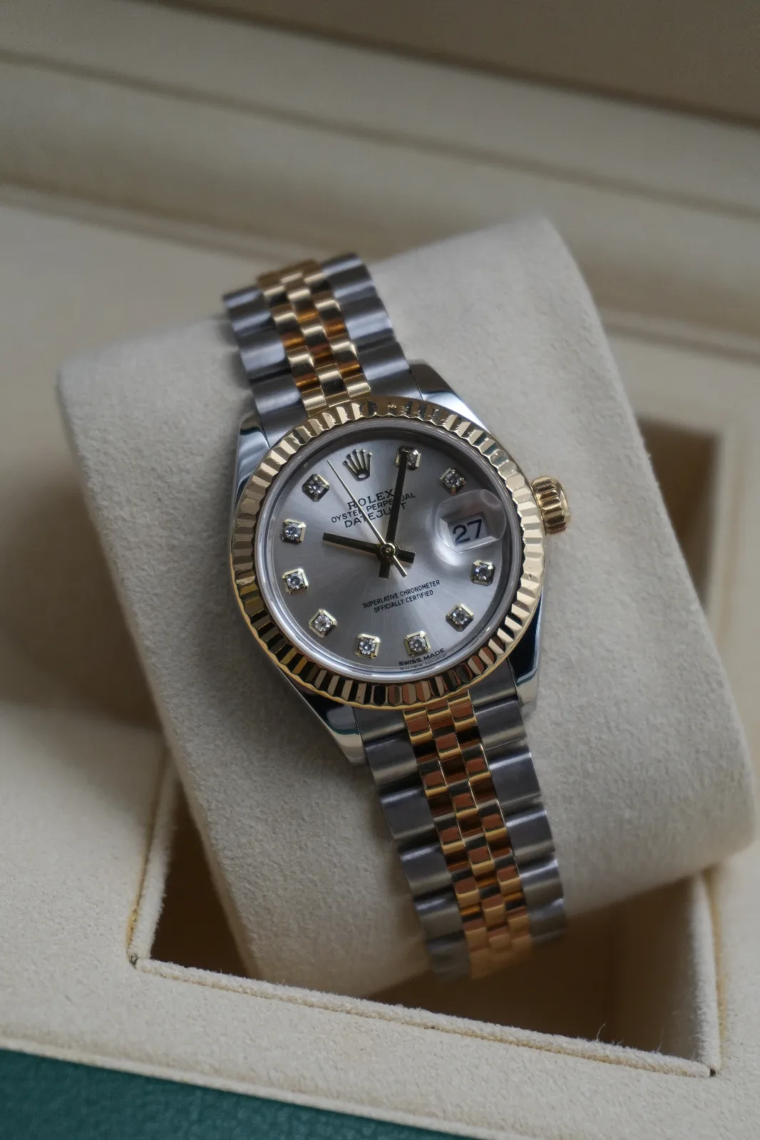 Rolex Datejust 28mm Steel & Yellow Gold Diamond Dial